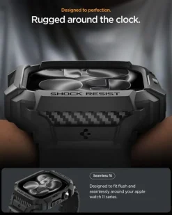 ETUI Z PASKIEM SPIGEN APPLE WATCH 11 46MM RUGGED ARMOR PRO 2 MATTE BLACK