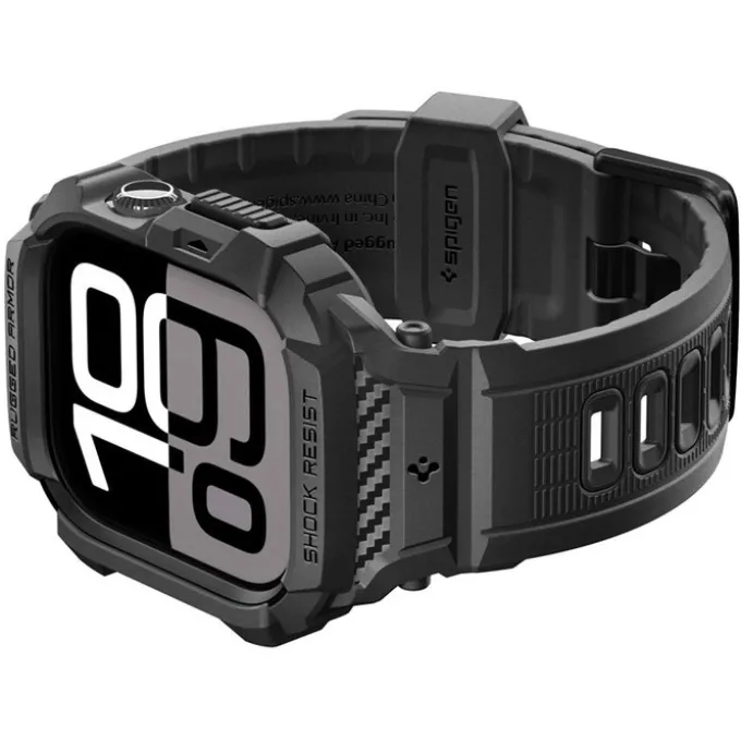 ETUI Z PASKIEM SPIGEN APPLE WATCH 11 46MM RUGGED ARMOR PRO 2 MATTE BLACK