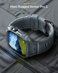ETUI Z PASKIEM SPIGEN APPLE WATCH 11 46MM RUGGED ARMOR PRO 2 DARK GRAY