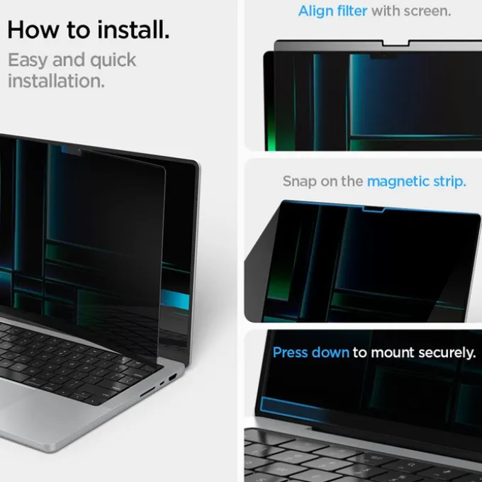 FILTR PRYWATYZUJĄCY SPIGEN MACBOOK PRO 16" M4 2024/M3 2023/ M2 2023/M1 2021 SAFEVIEW 1 PACK