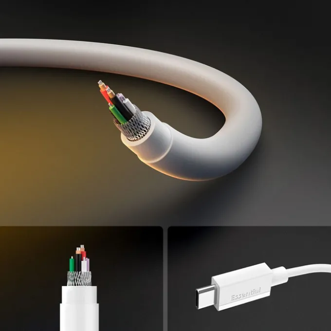 KABEL USB-C SPIGEN EB6010CC ESSENTIAL 60W 100CM BIAŁY