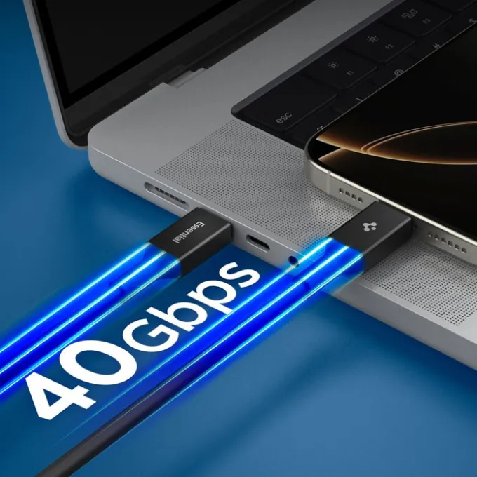 KABEL USB-C SPIGEN EB24012CC ESSENTIAL 240W 120CM CZARNY