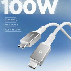 KABEL USB-C SPIGEN EB10010CC ESSENTIAL 100W 100CM BIAŁY