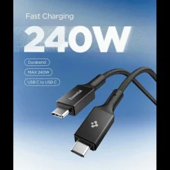 KABEL USB-C SPIGEN EB24015CC ESSENTIAL 240W 150CM CZARNY
