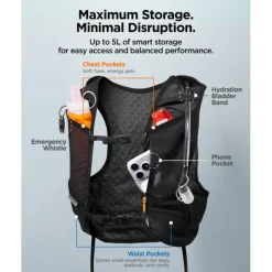 KAMIZELKA BIEGOWA SPIGEN A721 DYNAMIC SHIELD (L-XL) CZARNA Z MIĘKKĄ BUTELKĄ