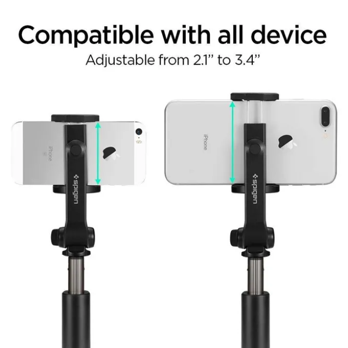 Kijek selfie Statyw SPIGEN S540w Wireless Selfie Stick Tripod Black