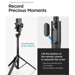 Kijek Spigen S560w Bluetooth Selfie Stick Tripod Black
