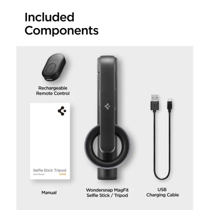 Kijek Spigen S570w Magsafe Bluetooth Selfie Stick Tripod Black