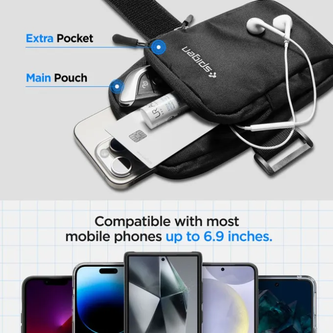 OPASKA NA RAMIĘ SPIGEN A702 DYNAMIC SHIELD ARMBAND BLACK