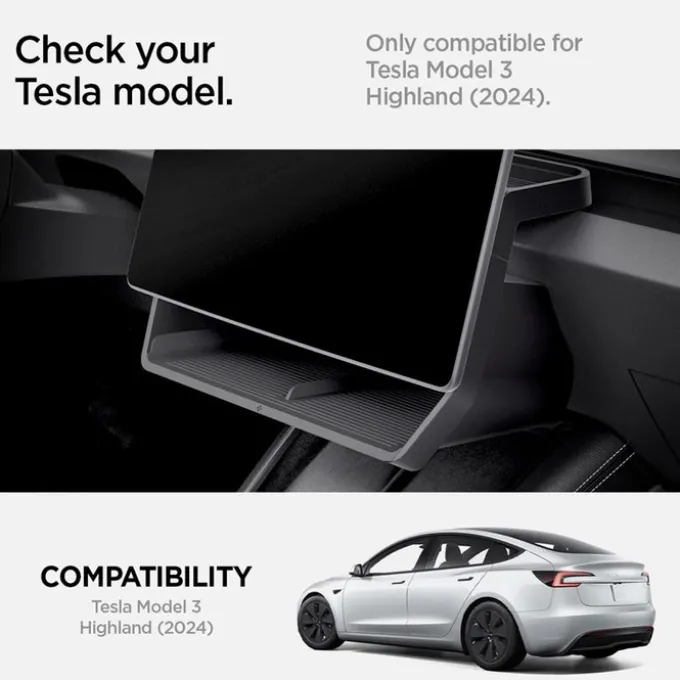 ORGANIZER POD EKRAN SPIGEN TESLA MODEL 3 2024 UNDER SCREEN STORAGE ORGANIZER BLACK
