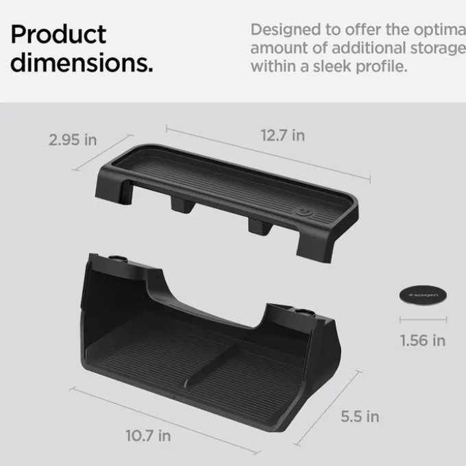 ORGANIZER POD EKRAN SPIGEN TESLA MODEL 3 2024 UNDER SCREEN STORAGE ORGANIZER BLACK