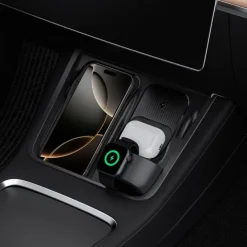 ORGANIZER Z UCHWYTEM DO ŁADOWARKI SPIGEN TESLA MODEL Y/3 3W1 WIRELESS CHARGING HUB MOUNT BLACK