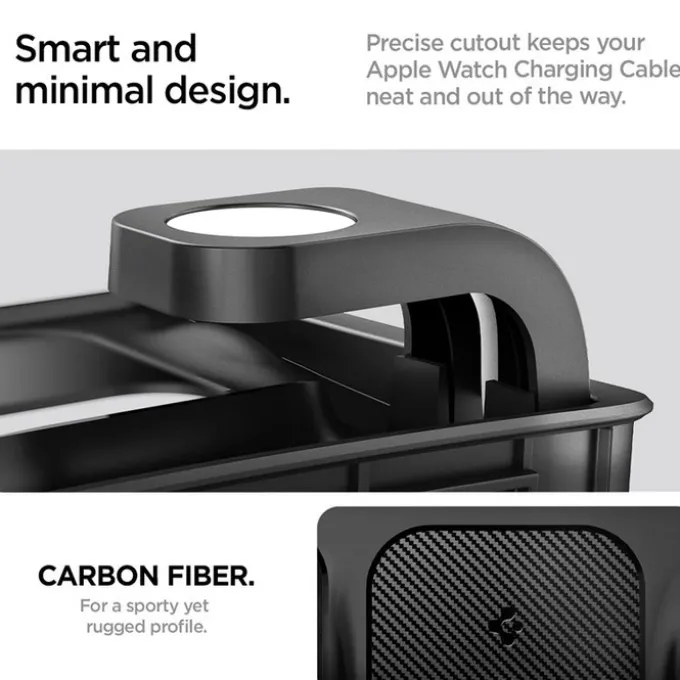 ORGANIZER Z UCHWYTEM DO ŁADOWARKI SPIGEN TESLA MODEL Y/3 3W1 WIRELESS CHARGING HUB MOUNT BLACK