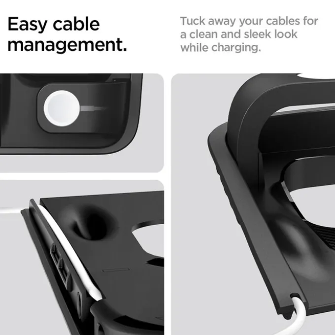 ORGANIZER Z UCHWYTEM DO ŁADOWARKI SPIGEN TESLA MODEL Y/3 3W1 WIRELESS CHARGING HUB MOUNT BLACK