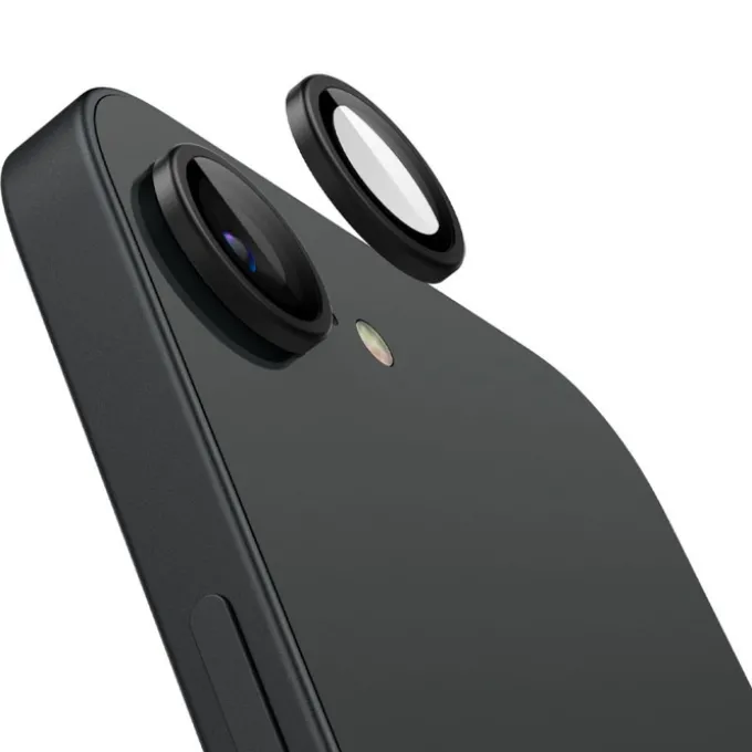 OSŁONA APARATU SPIGEN IPHONE 17e/16e OPTIK PRO GLAS.TR ”EZ FIT” CAMERA PROTECTOR 2-PACK CZARNA