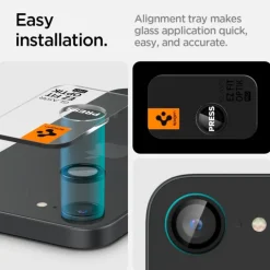 OSŁONA APARATU SPIGEN IPHONE 17e/16e OPTIK PRO GLAS.TR ”EZ FIT” CAMERA PROTECTOR 2-PACK CZARNA