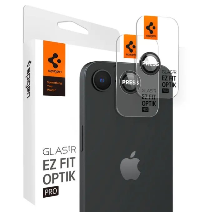 OSŁONA APARATU SPIGEN IPHONE 17e/16e OPTIK PRO GLAS.TR ”EZ FIT” CAMERA PROTECTOR 2-PACK CZARNA