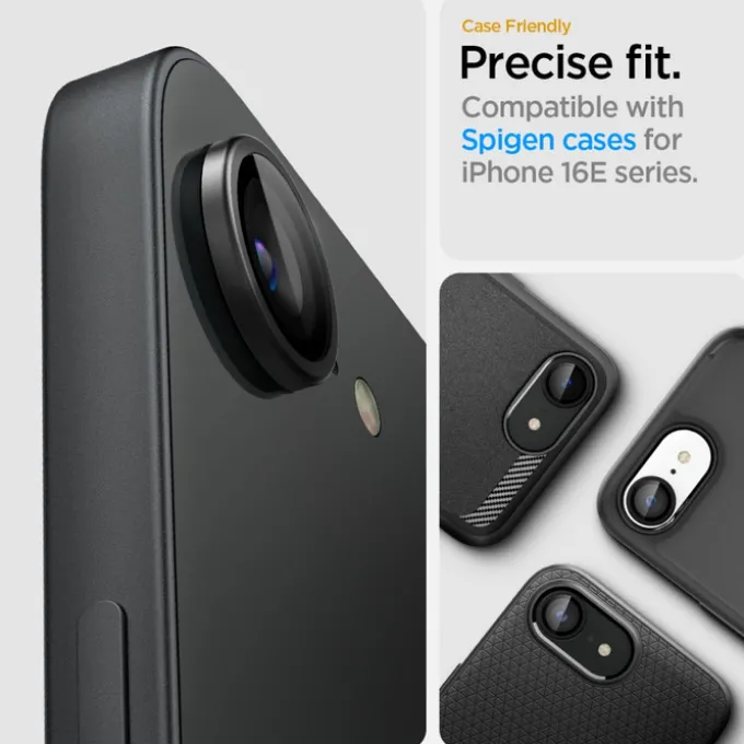 OSŁONA APARATU SPIGEN IPHONE 17e/16e OPTIK PRO GLAS.TR ”EZ FIT” CAMERA PROTECTOR 2-PACK CZARNA