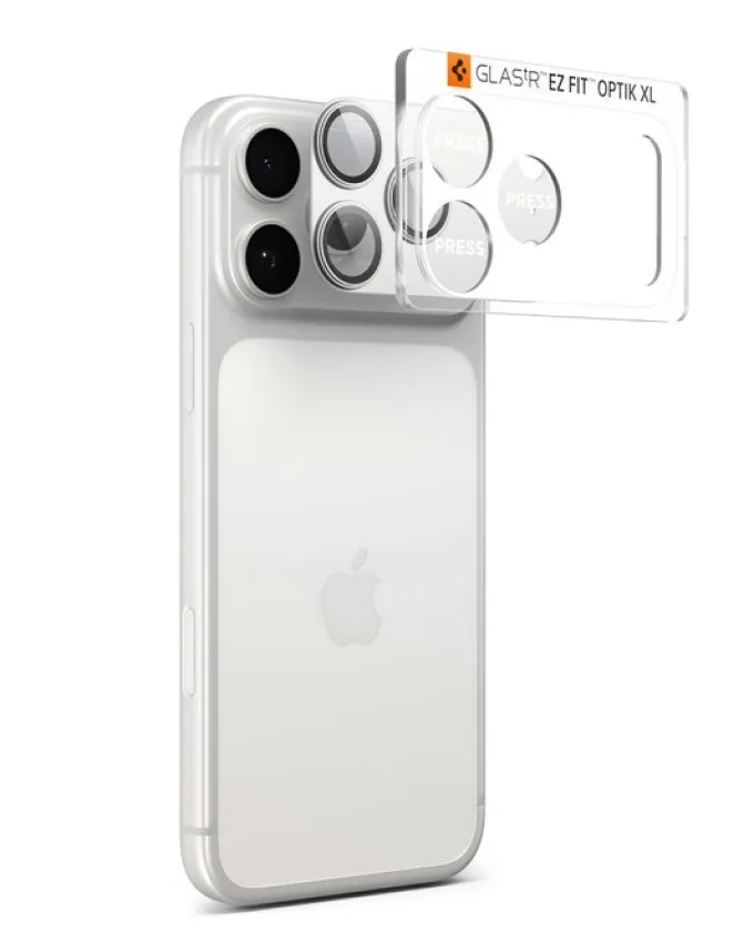 OSŁONA APARATU SPIGEN IPHONE 17 PRO MAX OPTIK PRO XL GLAS.TR ”EZ FIT” CAMERA PROTECTOR SILVER