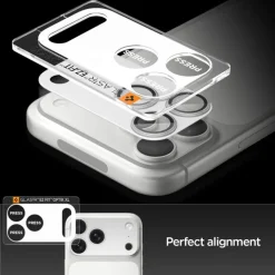 OSŁONA APARATU SPIGEN IPHONE 17 PRO OPTIK PRO XL GLAS.TR ”EZ FIT” CAMERA PROTECTOR SILVER