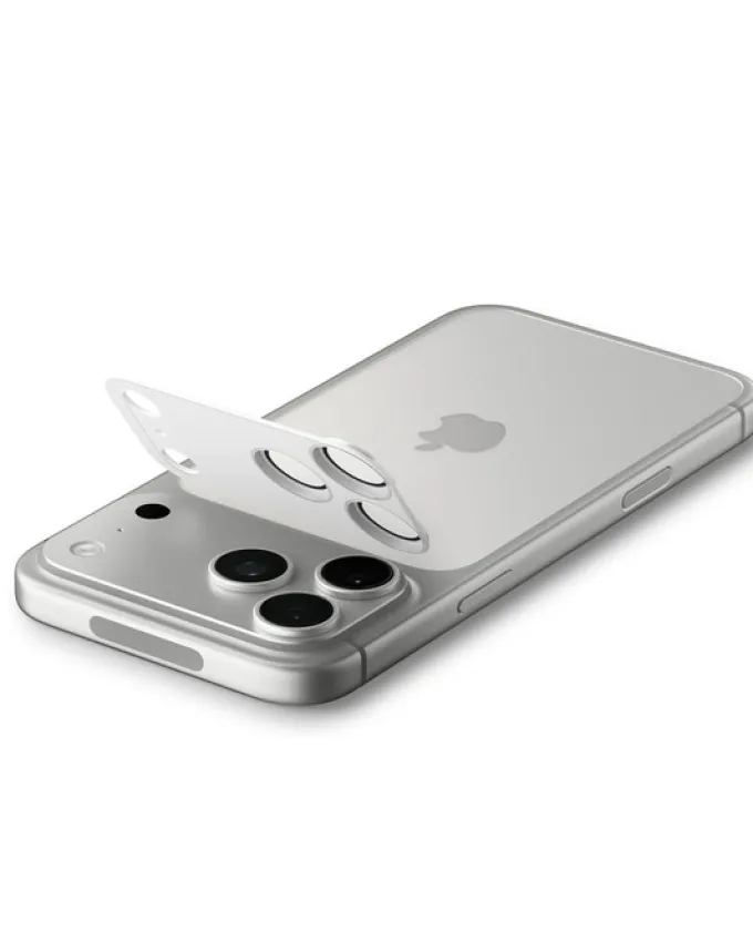 OSŁONA APARATU SPIGEN IPHONE 17 PRO OPTIK PRO XL GLAS.TR ”EZ FIT” CAMERA PROTECTOR SILVER