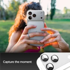 OSŁONA APARATU SPIGEN IPHONE 17 PRO OPTIK PRO XL GLAS.TR ”EZ FIT” CAMERA PROTECTOR SILVER