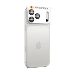 OSŁONA APARATU SPIGEN IPHONE 17 PRO OPTIK PRO XL GLAS.TR ”EZ FIT” CAMERA PROTECTOR SILVER