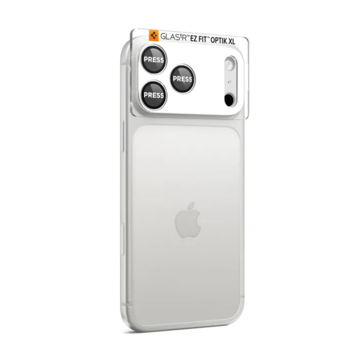 OSŁONA APARATU SPIGEN IPHONE 17 PRO OPTIK PRO XL GLAS.TR ”EZ FIT” CAMERA PROTECTOR SILVER