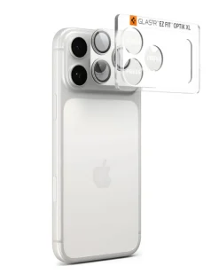 OSŁONA APARATU SPIGEN IPHONE 17 PRO OPTIK PRO XL GLAS.TR ”EZ FIT” CAMERA PROTECTOR SILVER