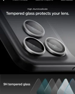 OSŁONA APARATU SPIGEN IPHONE 14 PRO / MAX / 15 PRO / MAX /16 PRO / MAX / 17 PRO / MAX OPTIK PRO GLAS.TR ”EZ FIT” 2-PACK GREY