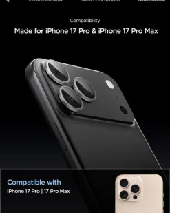 OSŁONA APARATU SPIGEN IPHONE 14 PRO / MAX / 15 PRO / MAX /16 PRO / MAX / 17 PRO / MAX OPTIK PRO GLAS.TR ”EZ FIT” 2-PACK GREY