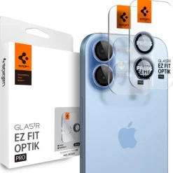 OSŁONA APARATU SPIGEN IPHONE 16 / 16 PLUS / 17 OPTIK PRO GLAS.TR ”EZ FIT” CAMERA PROTECTOR 2-PACK BLUE