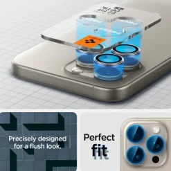 OSŁONA APARATU SPIGEN IPHONE 15 PRO / MAX / 16 PRO / MAX OPTIK.TR EZ FIT 2-PACK NATURAL TITANIUM