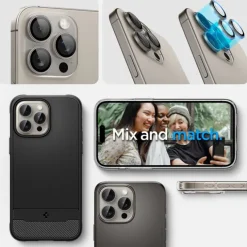OSŁONA APARATU SPIGEN IPHONE 15 PRO / MAX / 16 PRO / MAX OPTIK.TR EZ FIT 2-PACK NATURAL TITANIUM