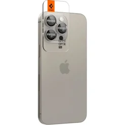 OSŁONA APARATU SPIGEN IPHONE 15 PRO / MAX / 16 PRO / MAX OPTIK.TR EZ FIT 2-PACK NATURAL TITANIUM