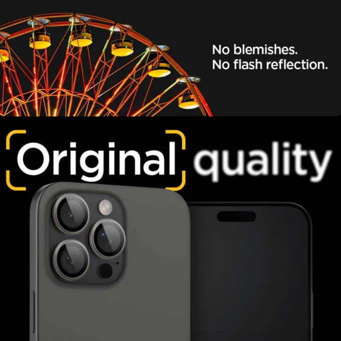 OSŁONA APARATU SPIGEN IPHONE 15 PRO / MAX / 16 PRO / MAX OPTIK.TR EZ FIT 2-PACK NATURAL TITANIUM