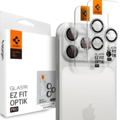 OSŁONA APARATU SPIGEN IPHONE 14 PRO / MAX / 15 PRO / MAX /16 PRO / MAX / 17 PRO / MAX OPTIK PRO GLAS.TR ”EZ FIT” 2-PACK SILVER