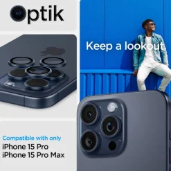 OSŁONA APARATU SPIGEN IPHONE 15 PRO/ 15 PRO MAX / 17 PRO / 17 PRO MAX OPTIK.TR ”EZ FIT” 2-PACK BLUE TITANIUM