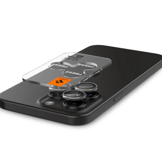 OSŁONA APARATU SPIGEN IPHONE 14 PRO / 14 PRO MAX / 15 PRO / 15 PRO MAX / 16 PRO / 16 PRO MAX / 17 PRO / 17 PRO MAX OPTIK.TR ”EZ FIT” 2-PACK CRYSTAL CLEAR