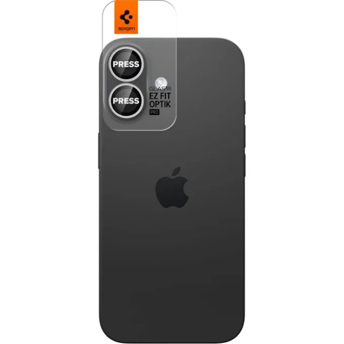 OSŁONA APARATU SPIGEN IPHONE 16 / 16 PLUS / 17 OPTIK PRO GLAS.TR ”EZ FIT” CAMERA PROTECTOR 2-PACK SILVER