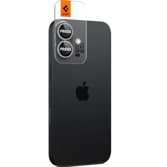 OSŁONA APARATU SPIGEN IPHONE 16 / 16 PLUS / 17 OPTIK PRO GLAS.TR ”EZ FIT” CAMERA PROTECTOR 2-PACK SILVER