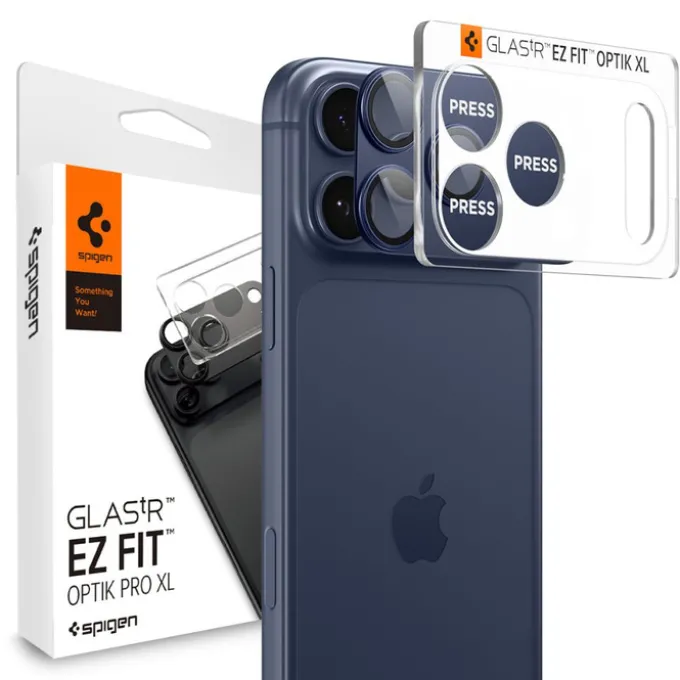 OSŁONA APARATU SPIGEN IPHONE 17 PRO OPTIK PRO XL GLAS.TR ”EZ FIT” CAMERA PROTECTOR BLUE