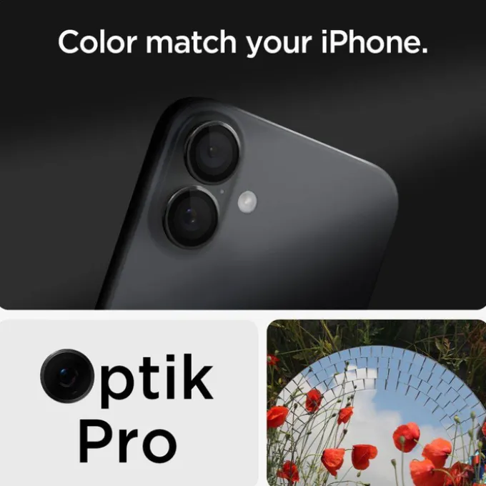 OSŁONA APARATU SPIGEN OPTIK PRO GLAS.TR ”EZ FIT” CAMERA PROTECTOR 2-PACK IPHONE 16 / 16 PLUS BLACK