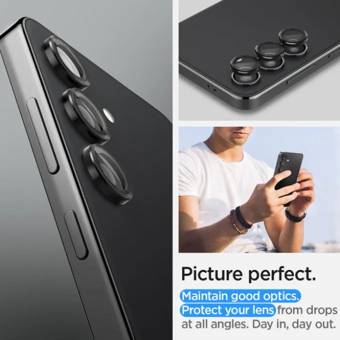 Osłona Aparatu Spigen Optik.tr ”ez Fit” Camera Protector 2-pack Samsung Galaxy S24+ Plus Black