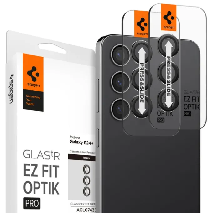 Osłona Aparatu Spigen Optik.tr ”ez Fit” Camera Protector 2-pack Samsung Galaxy S24+ Plus Black