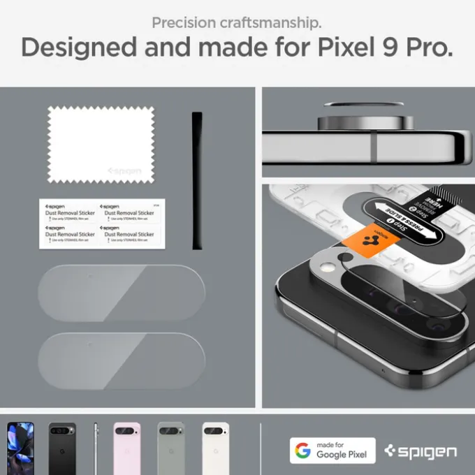 OSŁONA APARATU SPIGEN OPTIK.TR ”EZ FIT” CAMERA PROTECTOR 2-PACK GOOGLE PIXEL 9 PRO CRYSTAL CLEAR