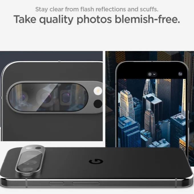 OSŁONA APARATU SPIGEN OPTIK.TR ”EZ FIT” CAMERA PROTECTOR 2-PACK GOOGLE PIXEL 9 PRO CRYSTAL CLEAR