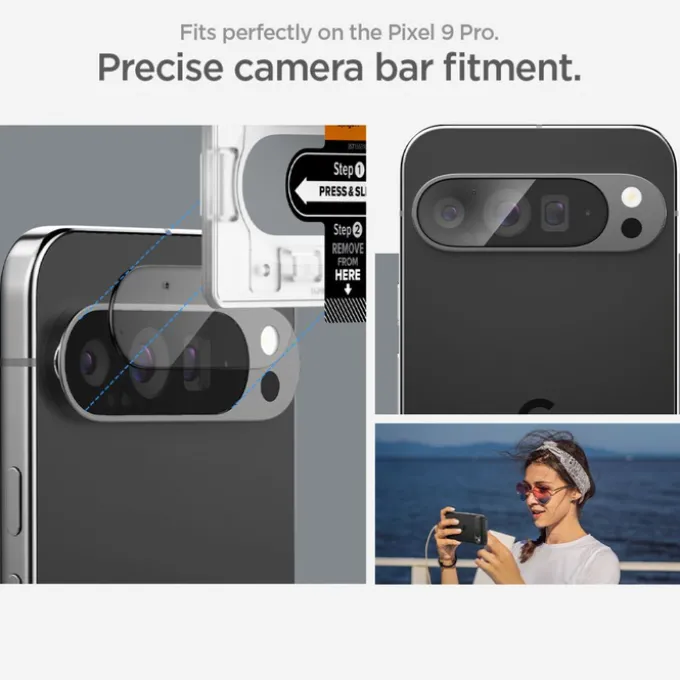 OSŁONA APARATU SPIGEN OPTIK.TR ”EZ FIT” CAMERA PROTECTOR 2-PACK GOOGLE PIXEL 9 PRO CRYSTAL CLEAR