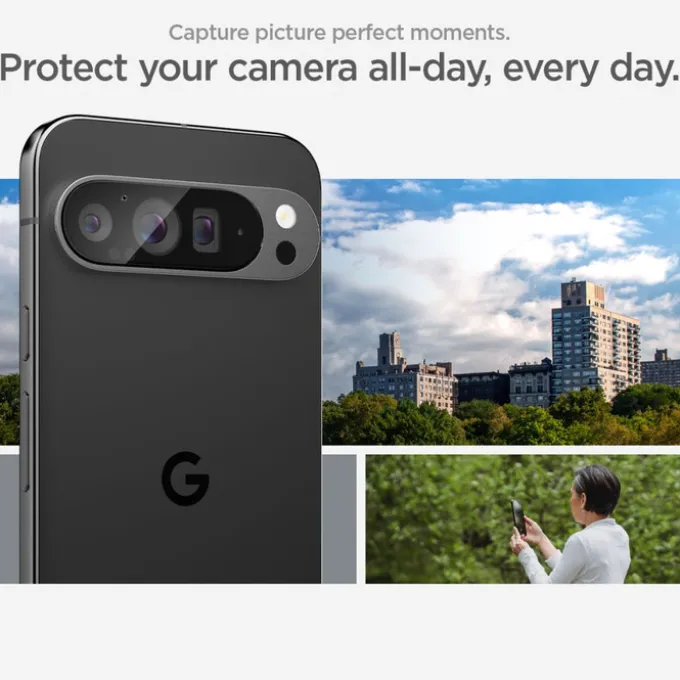 OSŁONA APARATU SPIGEN OPTIK.TR ”EZ FIT” CAMERA PROTECTOR 2-PACK GOOGLE PIXEL 9 PRO XL CRYSTAL CLEAR