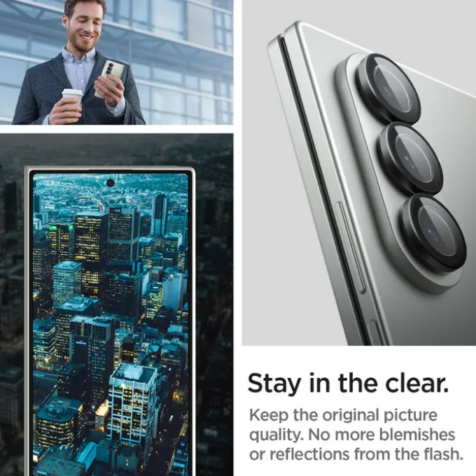 OSŁONA APARATU SPIGEN SAMSUNG GALAXY Z FOLD 7 OPTIK PRO HD GLAS.TR ”EZ FIT” CAMERA PROTECTOR 2-PACK CZARNA